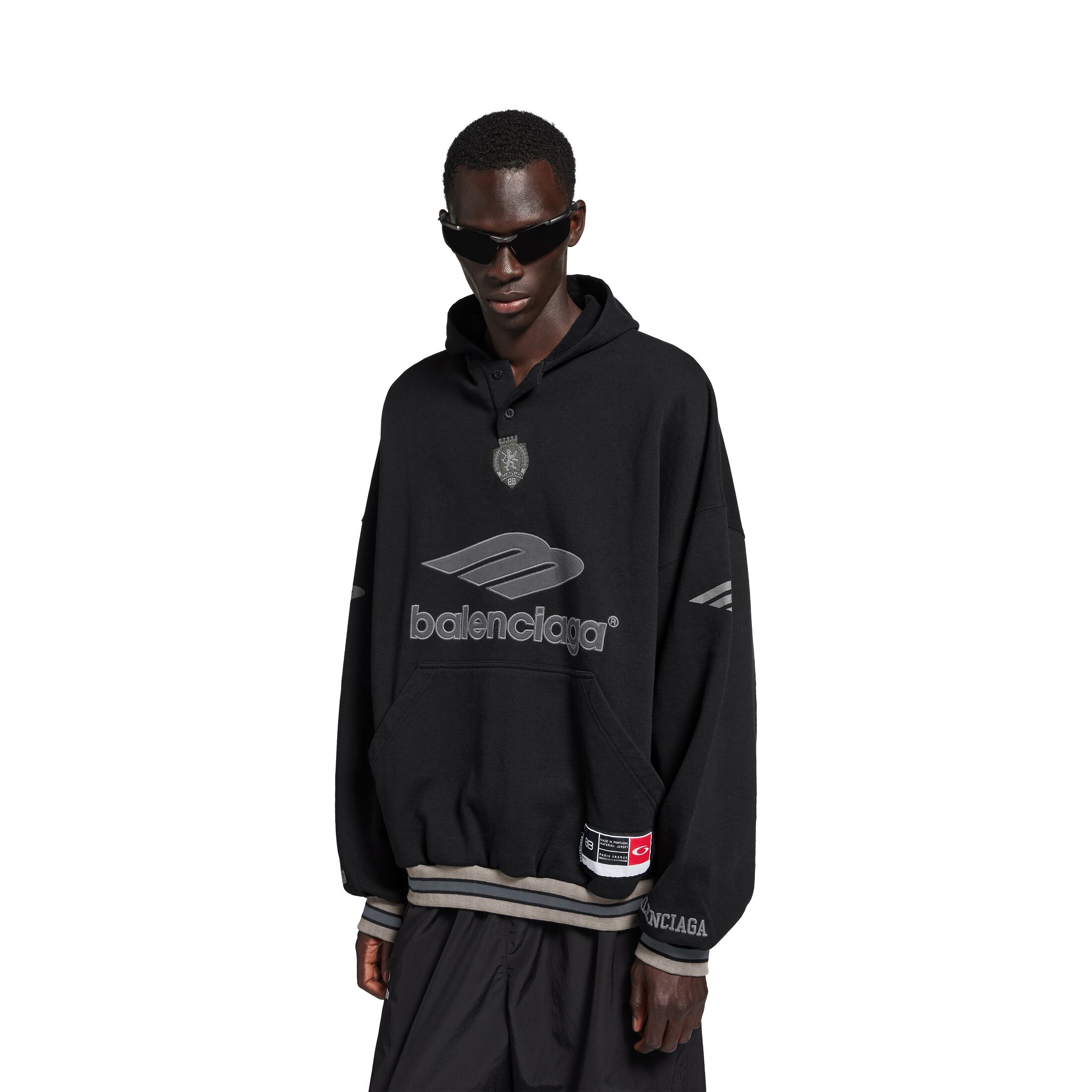 3b football polo hoodie