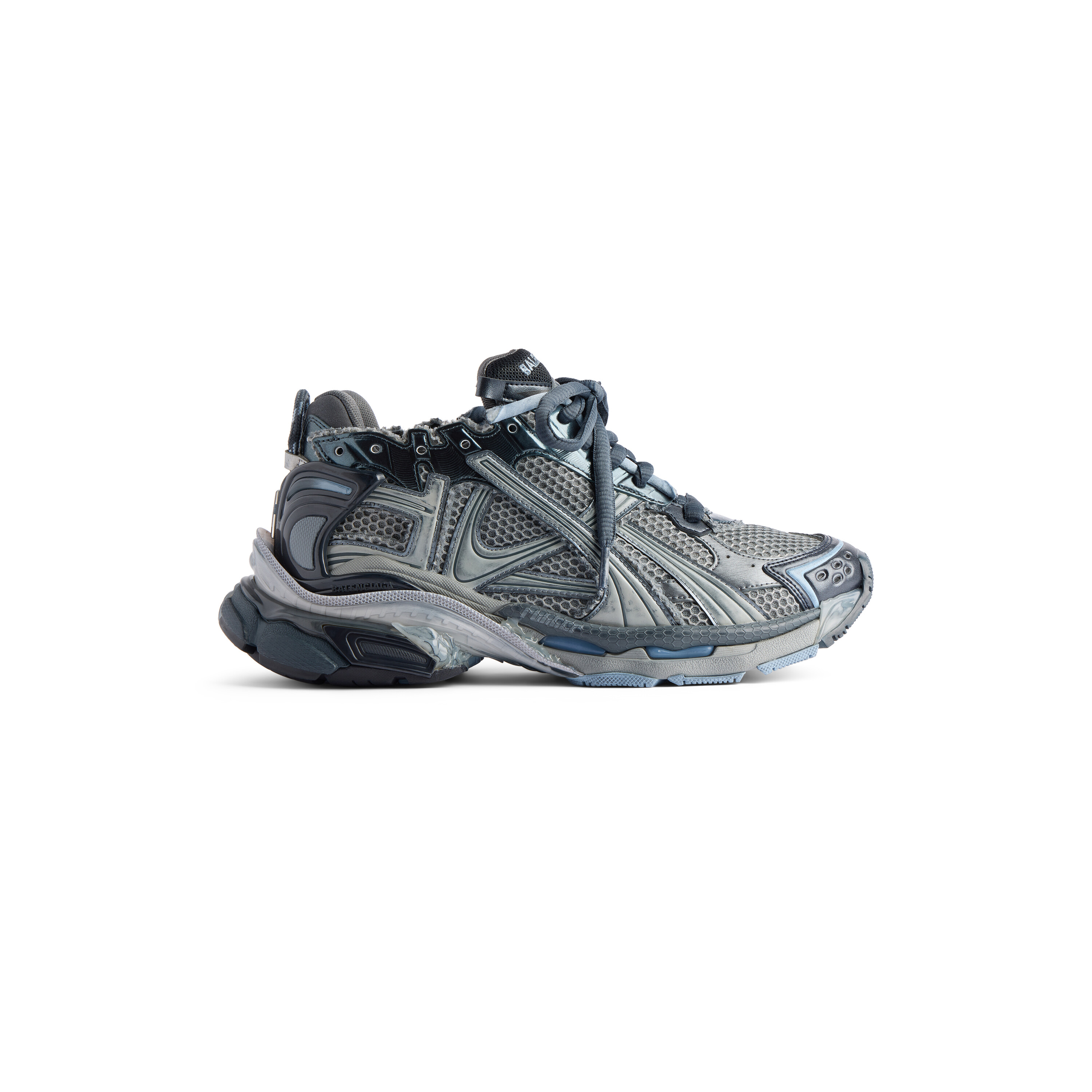 Men's Runner Sneaker in Grey/navy/light Blue