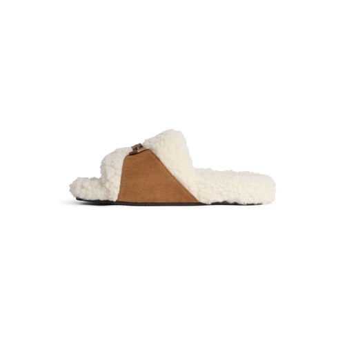 furry slide sandal