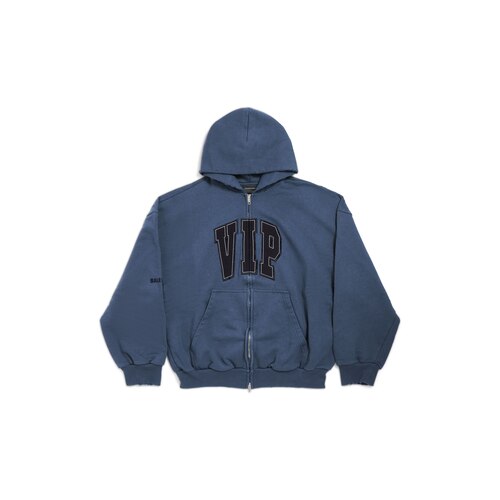 vip team logo shifted zip-up hoodie