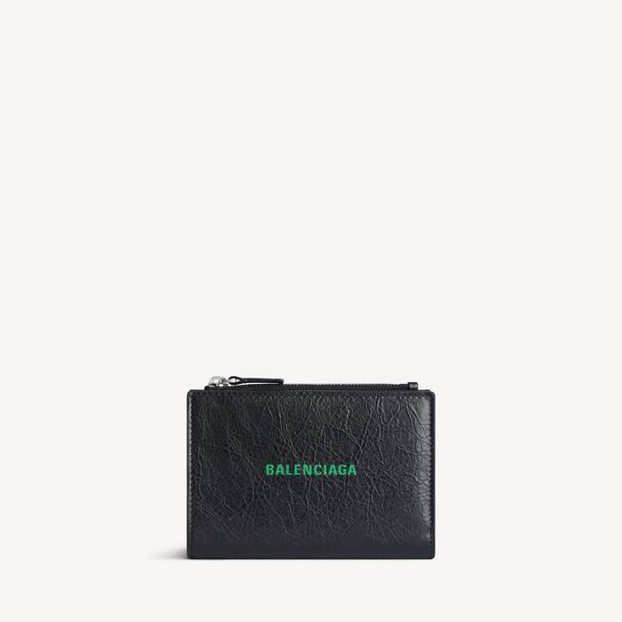 ブラック/グリーン の メンズ Cash バーティカル二つ折りカードホルダー - メンズ | Balenciaga 日本 JA - Image 1