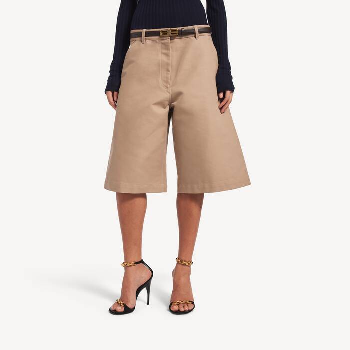 Women's Bermuda Shorts in Dune - Women | Balenciaga Kuwait EN - Image 3