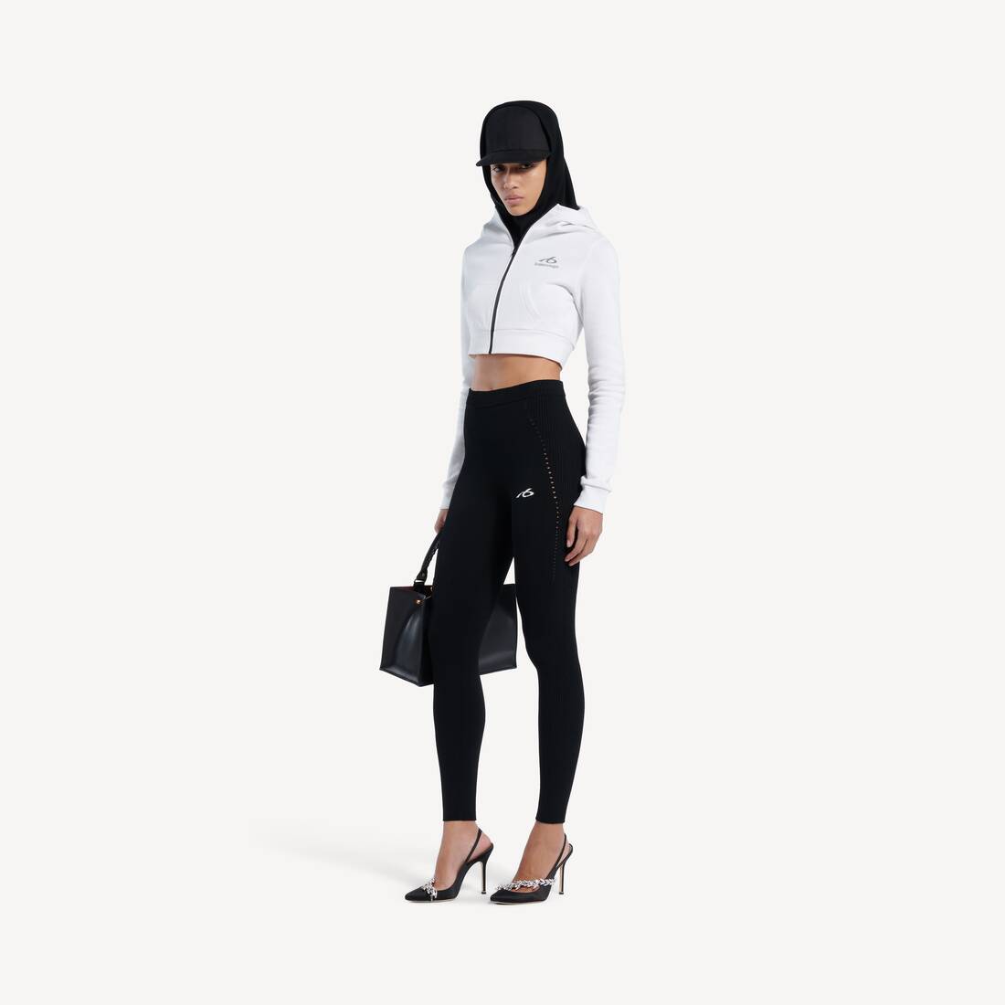 Sudadera Con Capucha Techwear Cocoon para Mujer en Blanco | Balenciaga Espa&ntilde;a ES - Image 2