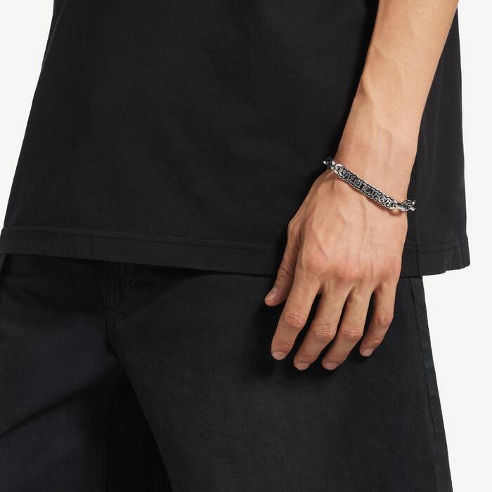 Men's Goth Gourmette Bracelet in Antique Silver - Men | Balenciaga Belgium EN - Image 2