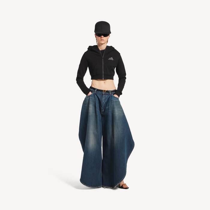 Sudadera Con Capucha Techwear Cocoon para Mujer en Negro - Mujer | Balenciaga Espa&ntilde;a ES - Image 3