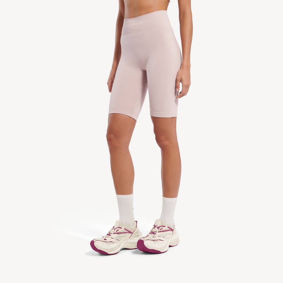 Women's Techwear Seamless Cycling Shorts in Nude | Balenciaga France EN - Image 5