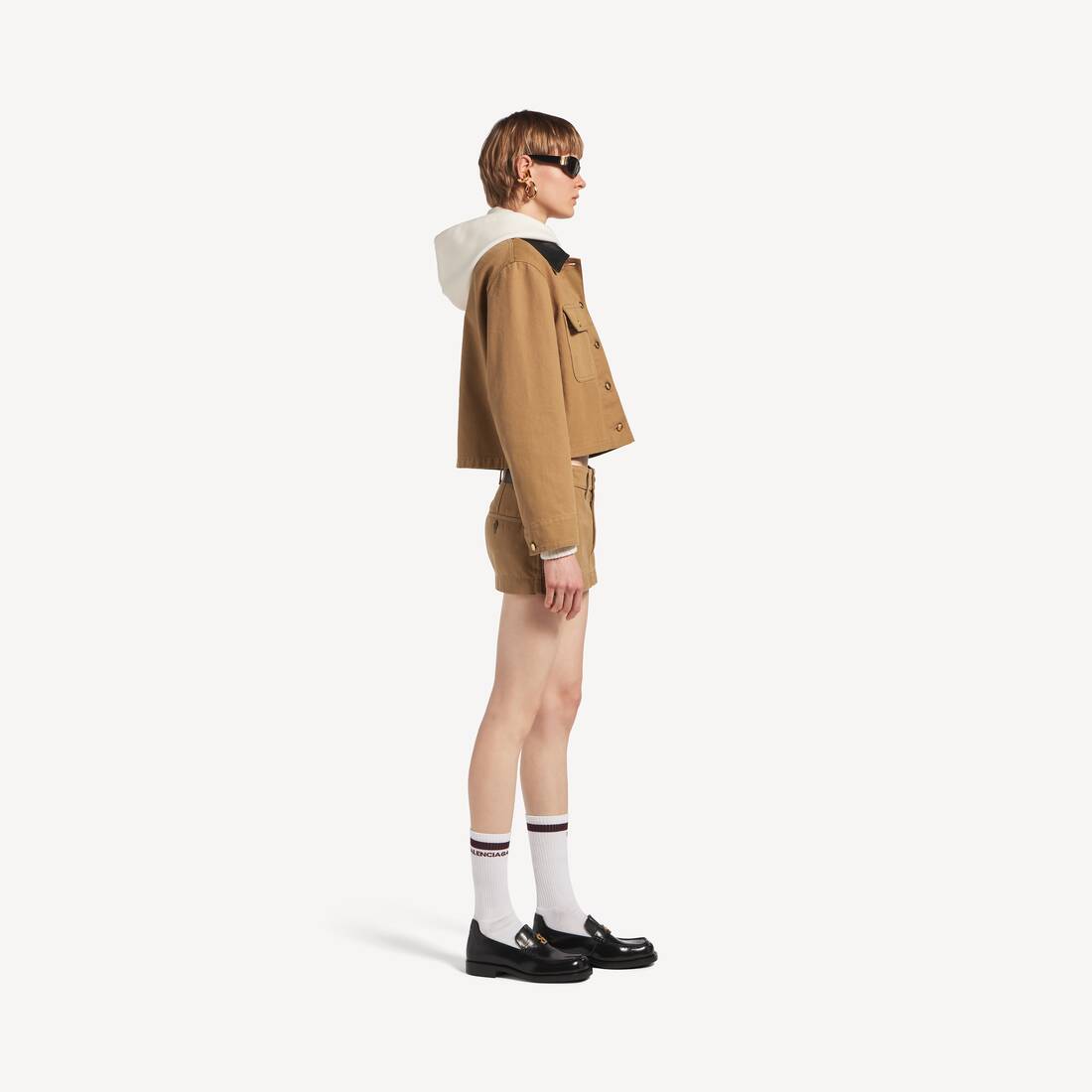 Veste Workwear Courte pour Femme en Beige | Balenciaga France FR - Image 3
