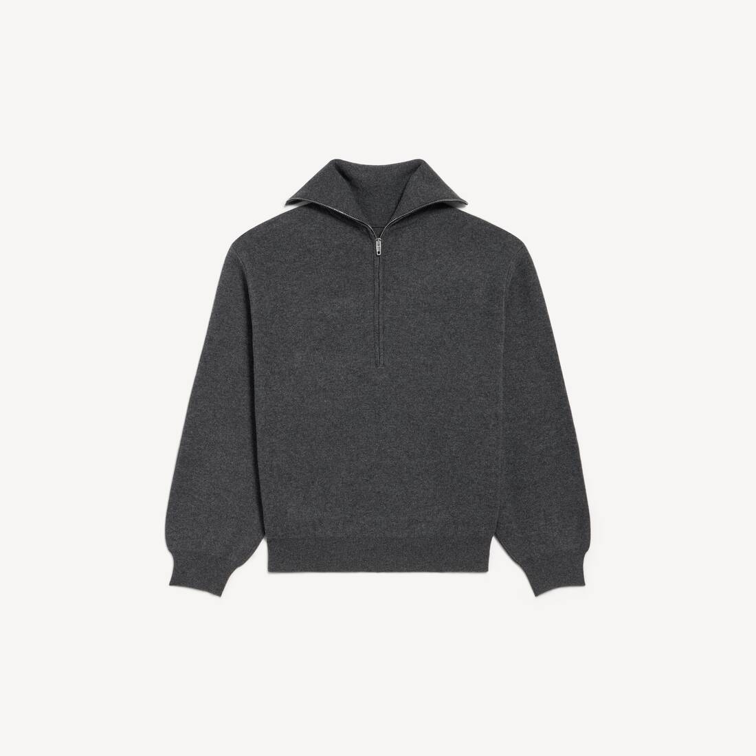 Women's Back-to-front High Neck Sweater in Dark Heather Grey | Balenciaga Luxembourg EN - Image 2