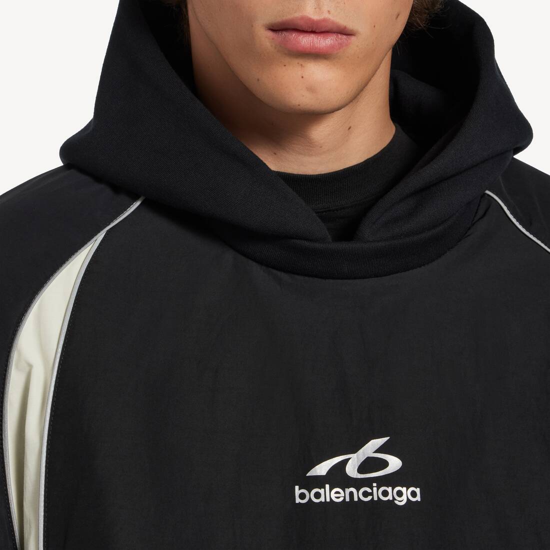 Men's Bodies Hybrid Zip-up Outerwear Hoodie in Black | Balenciaga United States EN - Image 6