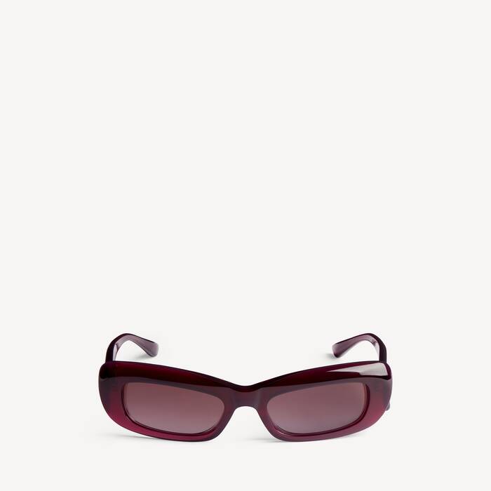 Women's Diva Rectangle Sunglasses in Dark Burgundy - Women | Balenciaga Netherlands EN - Image 1