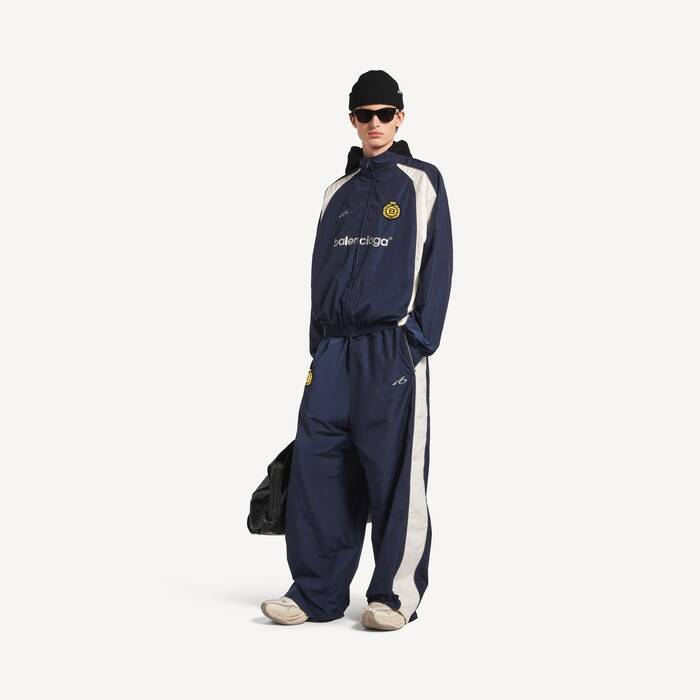Men's Soccer Tracksuit Pants in Marine Blue - Men | Balenciaga United Kingdom EN - Image 1