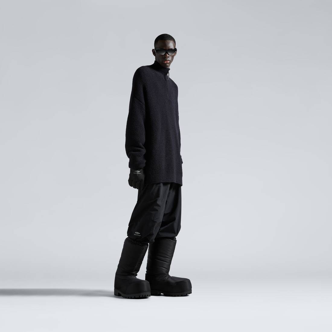 Half zip high neck sweater