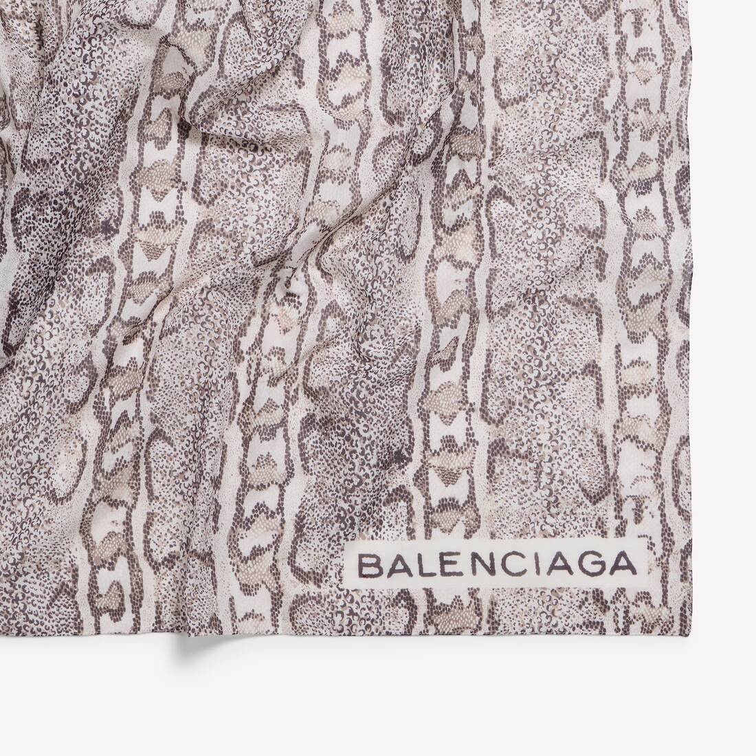 여성 파이톤 파레오 아이보리/브라운 | 발렌시아가 대한민국 KO - Image 2