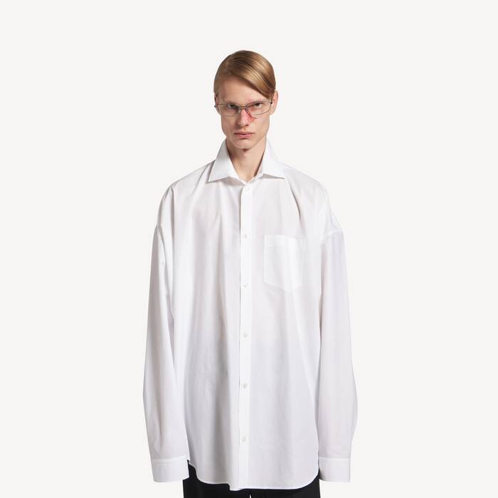Camicia Cocoon da Uomo in Bianco - Uomo | Balenciaga Italia IT - Image 1