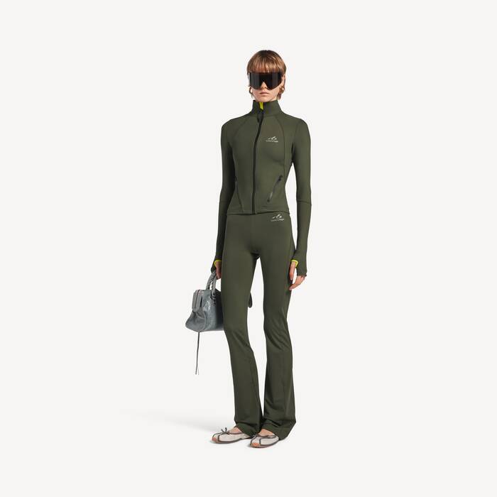 Techwear Ausgestelle Leggings f&uuml;r Damen in Khaki/limette - Damen | Balenciaga Deutschland DE - Image 1