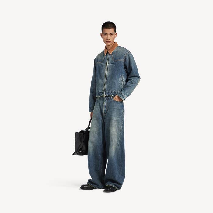 Men's Workwear Jacket in Dirty Vintage Blue - Men | Balenciaga Australia EN - Image 3