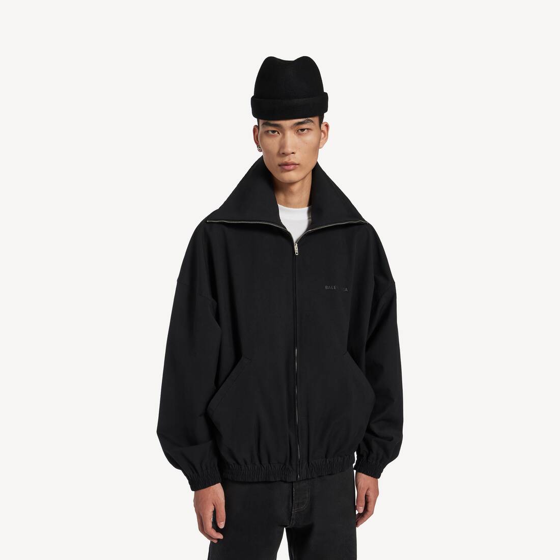 Men's Zip-up Jersey Jacket in Black | Balenciaga Canada EN - Image 5