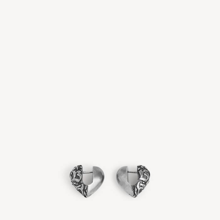 Women's Midnight Xs Earrings in Silver - Women | Balenciaga Hong Kong SAR EN - Image 1