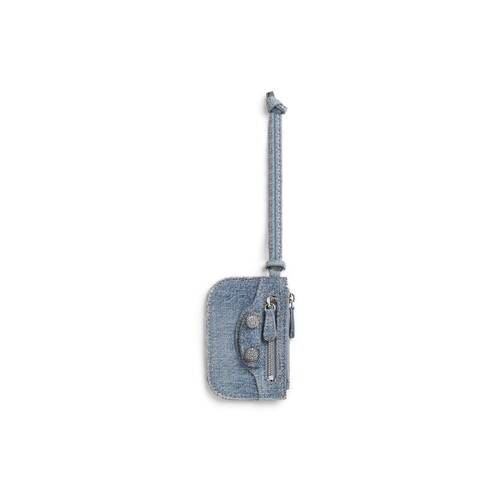 porte-monnaie le cagole en denim avec strass