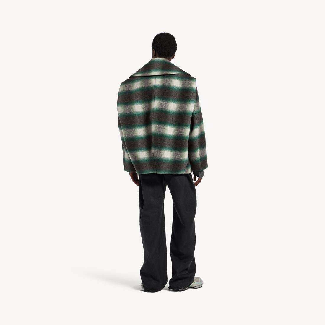 Manteau Workwear Cocoon pour Homme en Vert Fonc&eacute;/noir | Balenciaga Belgique FR - Image 4