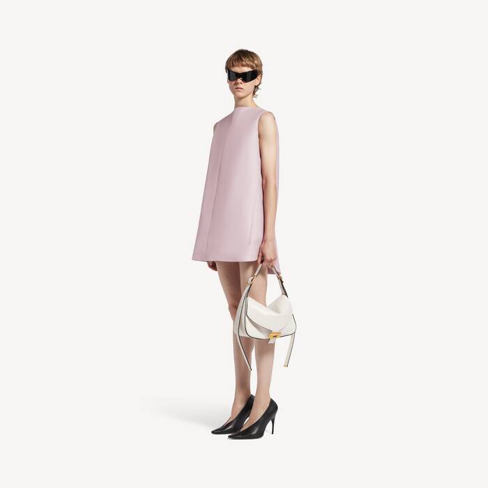 Women's Mini Sack Dress in Dusty Pink - Women | Balenciaga United Arab Emirates EN - Image 3