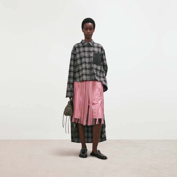 Langarm-hemd Mit Schleppe f&uuml;r Damen in Grau - Damen | Balenciaga Schweiz DE - Image 1