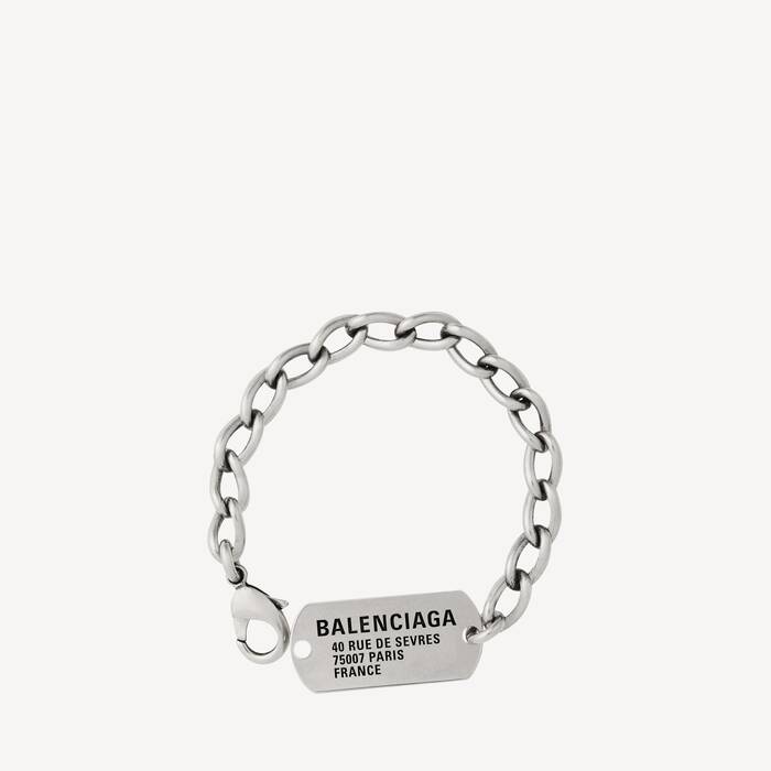 Pulseira Tags  para Ele em Prateado Antigo - Ele | Balenciaga Brasil PT - Image 2