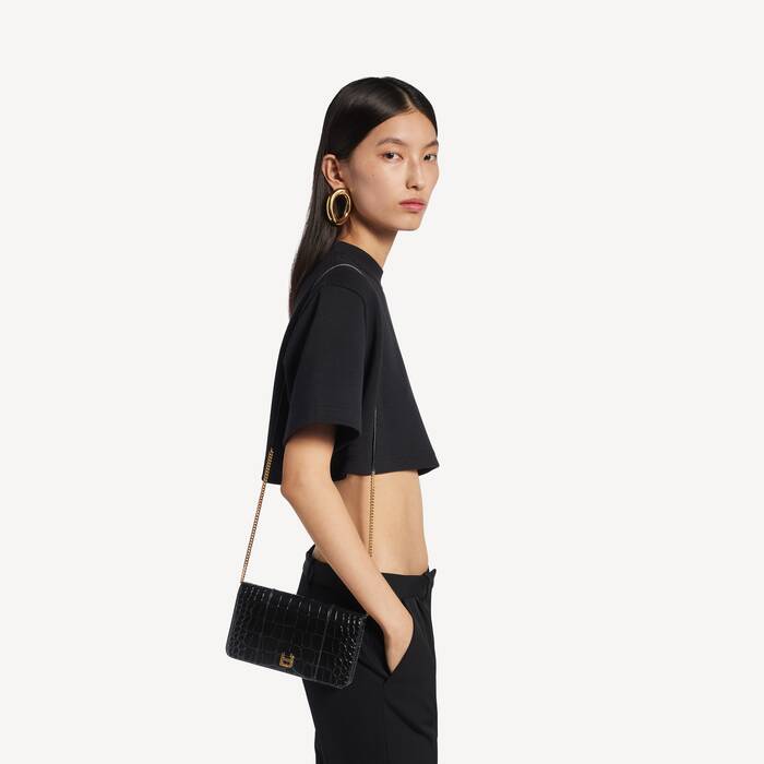 Women's Hourglass Phone Pouch in Black - Women | Balenciaga New Zealand EN - Image 2