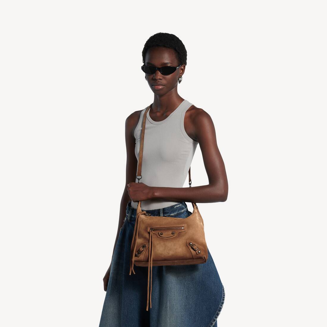 Women's Le City Hobo Bag Small in Camel | Balenciaga Singapore EN - Image 8