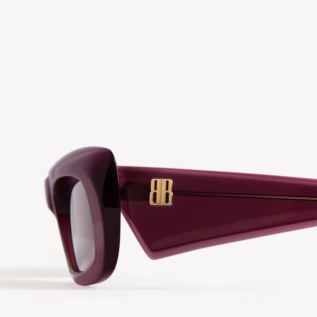 Women's Diva Rectangle Sunglasses in Dark Burgundy | Balenciaga Bulgaria EN - Image 5