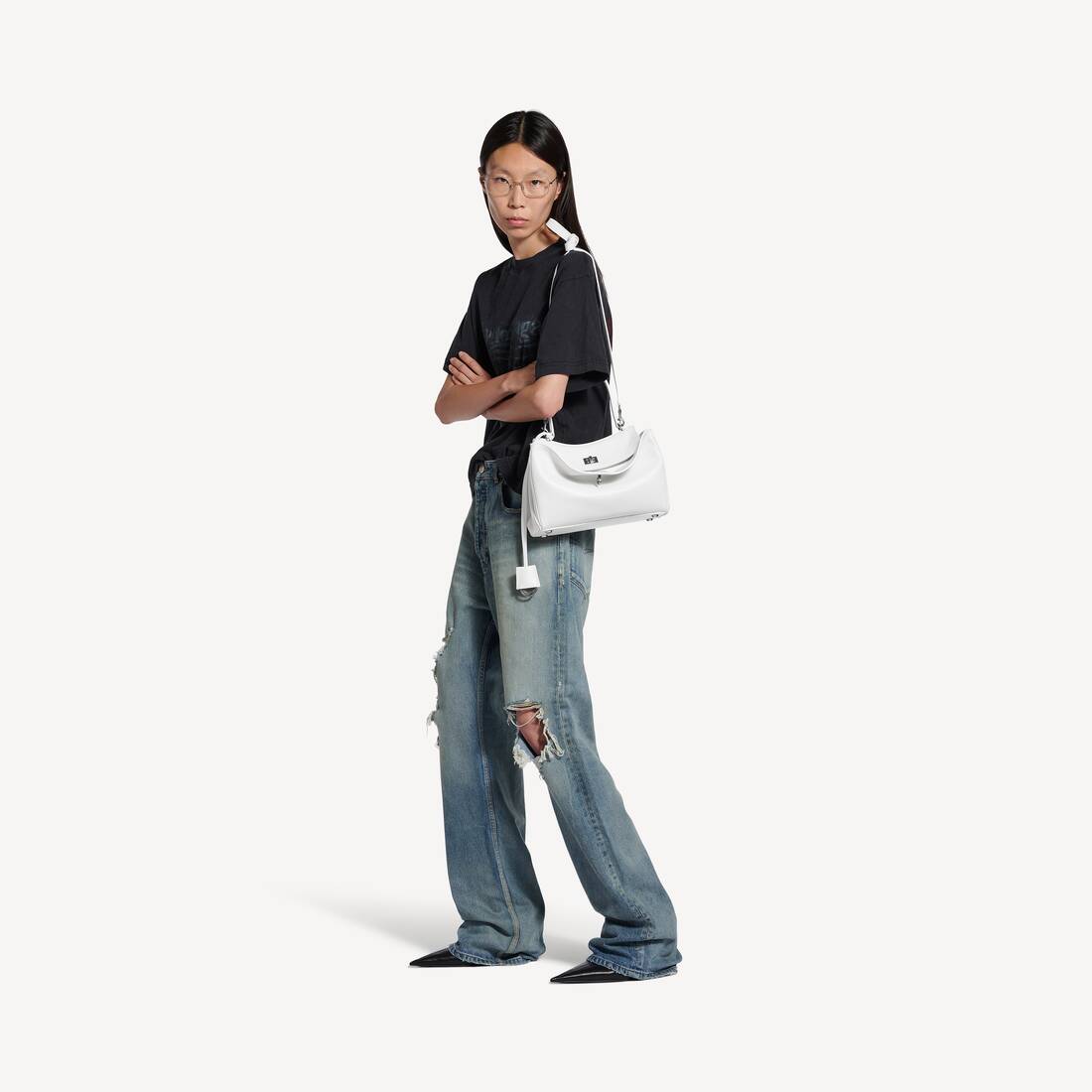 Sac &Agrave; Main Rodeo Petit pour Femme en Blanc Optique | Balenciaga Suisse FR - Image 9