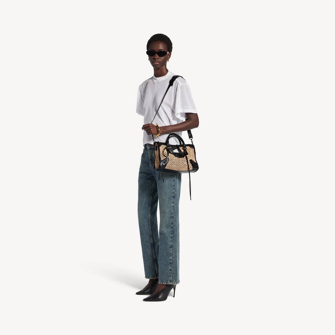 Women's Le City Bag Small in Natural/black | Balenciaga Greece EN - Image 9