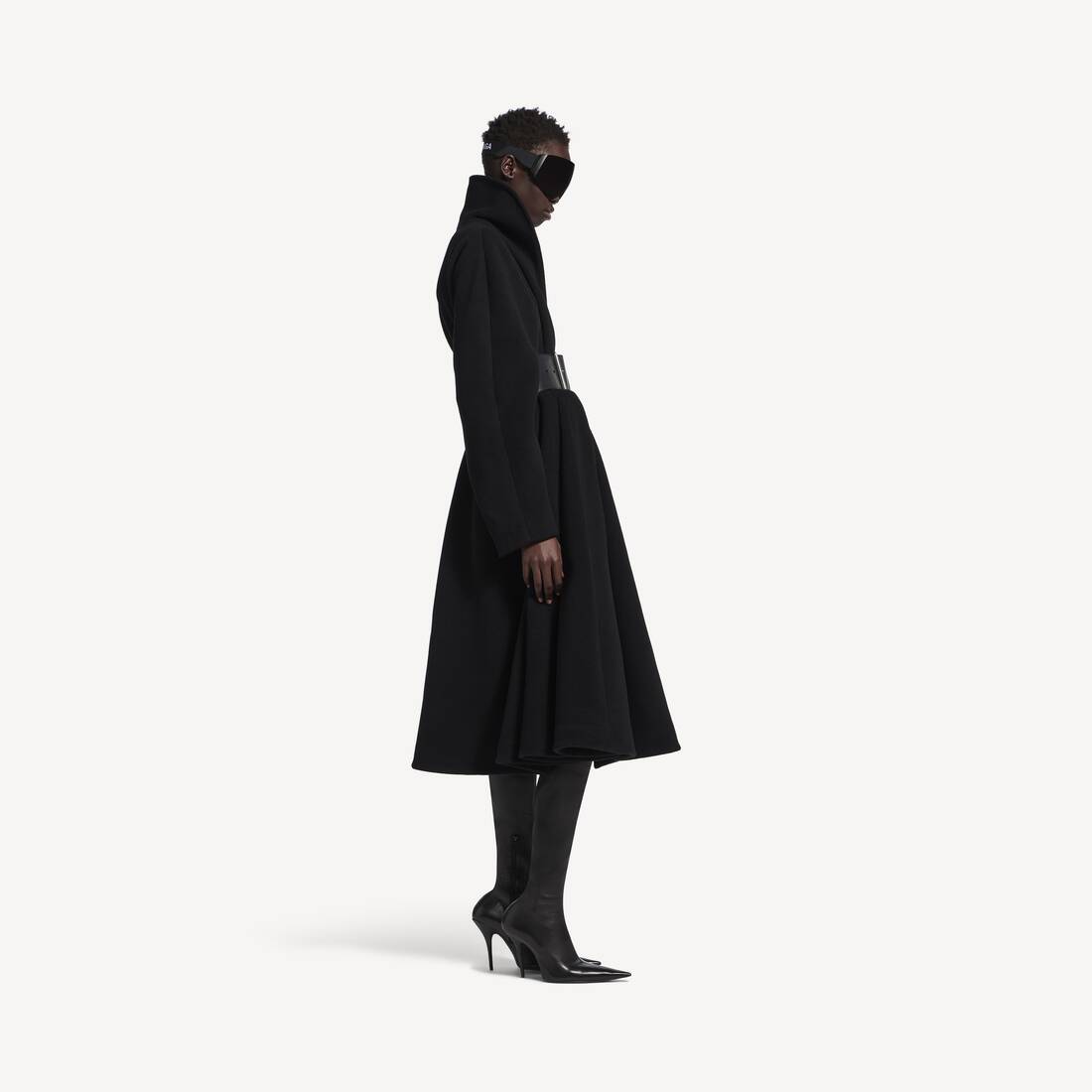 Women's Wrap Coat in Black | Balenciaga Netherlands EN - Image 3