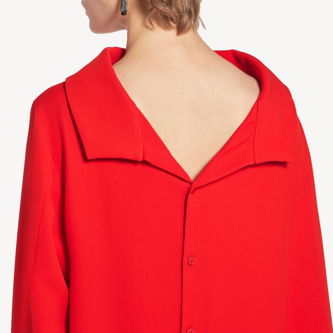 Robe Drap&eacute;e pour Femme en Rouge Sunset | Balenciaga France FR - Image 6