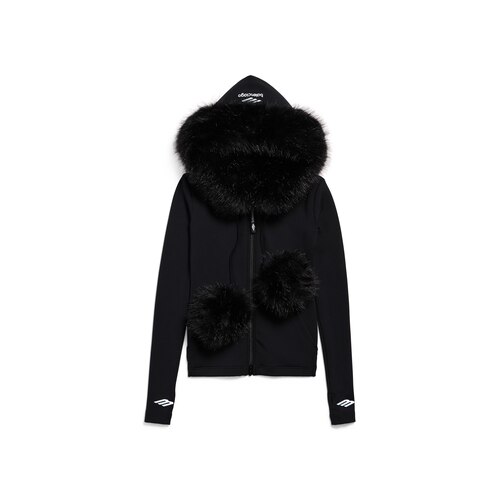 fluffy zip-up hoodie