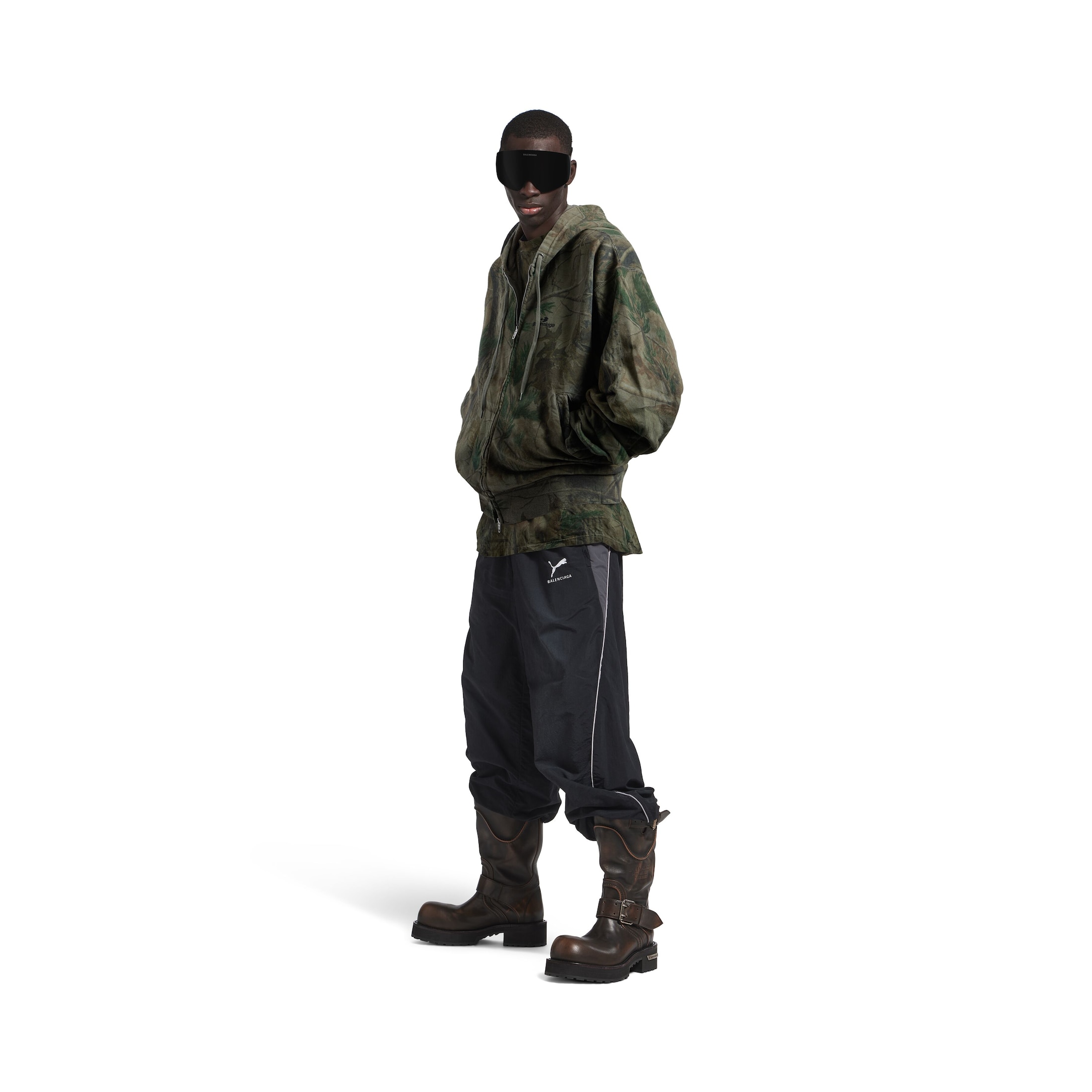 diamond b oversized zip-up hoodie
