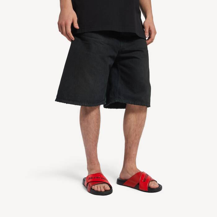 Sandalia Deslizante Sporty Pool para Hombre en Negro/rojo - Hombre | Balenciaga Espa&ntilde;a ES - Image 2