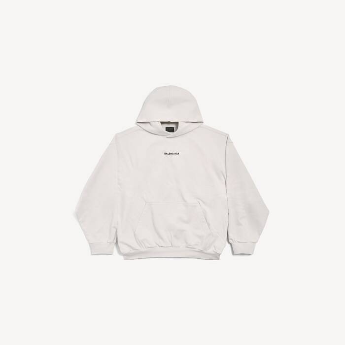 New Balenciaga Back Medium Fit Hoodie  in Off White | Balenciaga Canada EN - Image 1