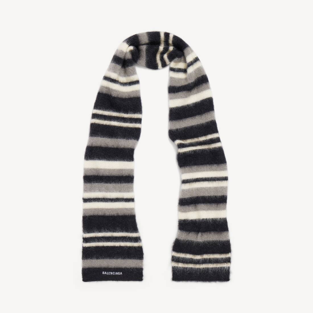 Women's Striped Scarf in Black/white/grey | Balenciaga United States EN - Image 2