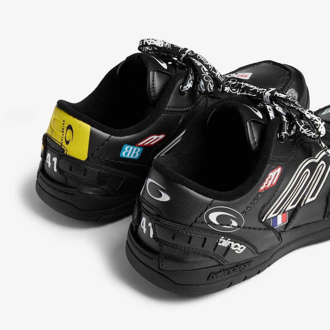 Men's Hamptons Stickers Sneaker in Black/multicolor | Balenciaga United States EN - Image 3
