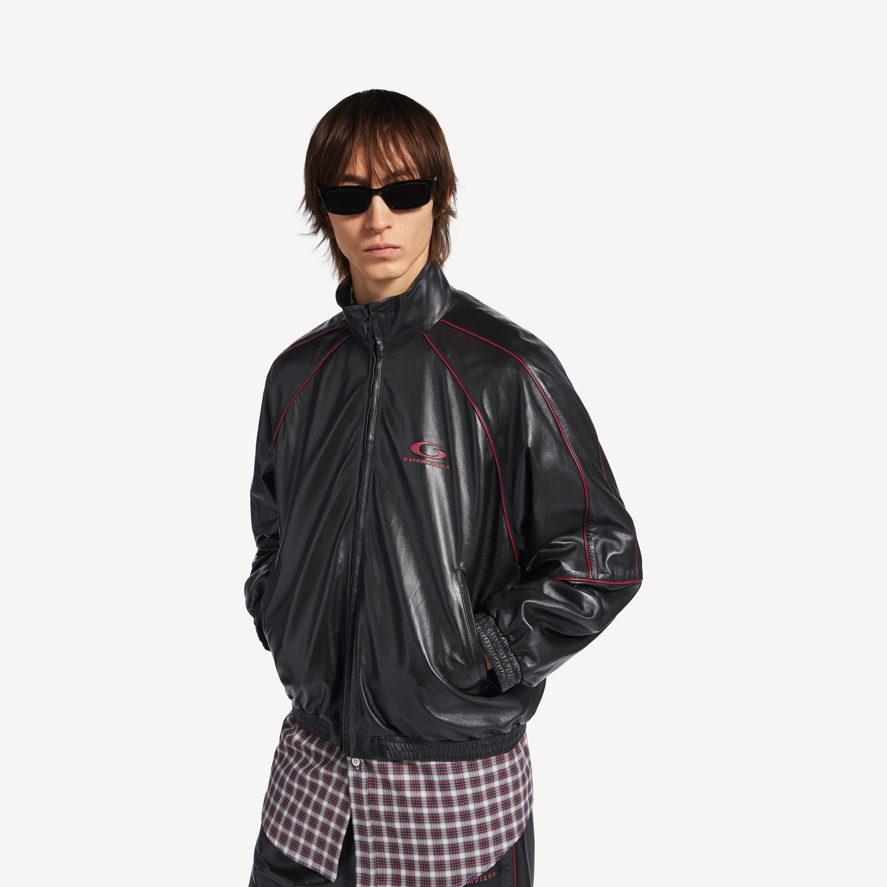 BALENCIAGAバレンシアガ　ダークブラウン レザージャケット ブラウン（茶色）系 BALENCIAGA(バレンシアガ) レザージャケット