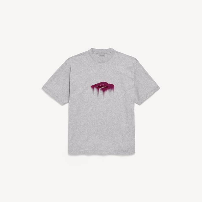 Wet Brush T-shirt Mittlere Passform f&uuml;r Herren in Hellgraumeliert - Herren | Balenciaga Deutschland DE - Image 2