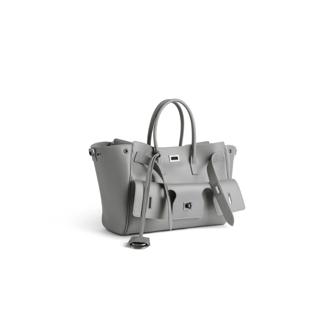 ショルダーバッグ・ポシェット alenciaga Grey Leather Small Carry All Hampton Shopping Bag 29367140_58331116_1000.jpg