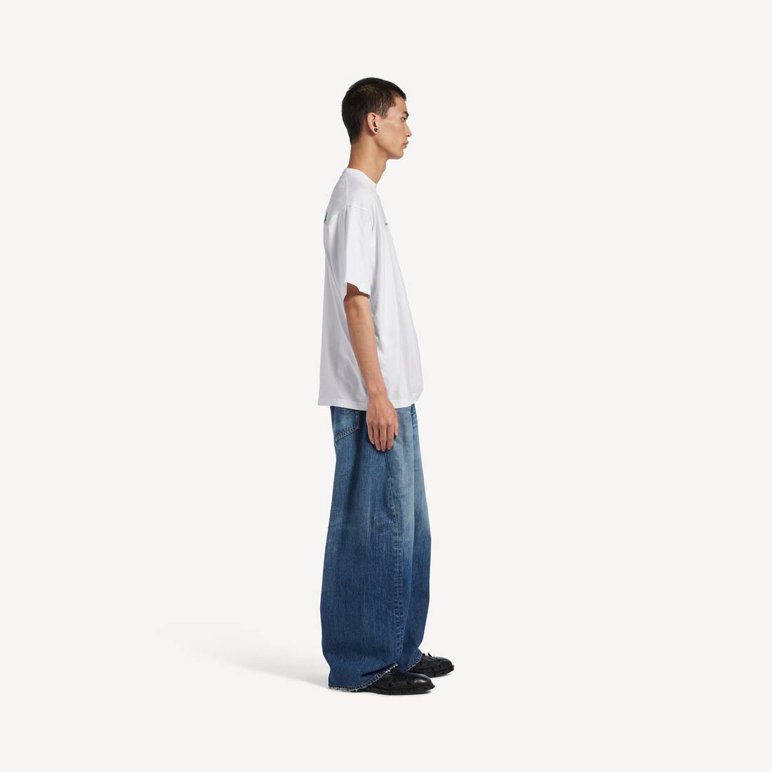 Balenciaga Back T-shirt Mittlere Passform f&uuml;r Herren in Wei&szlig; | Balenciaga Deutschland DE - Image 3