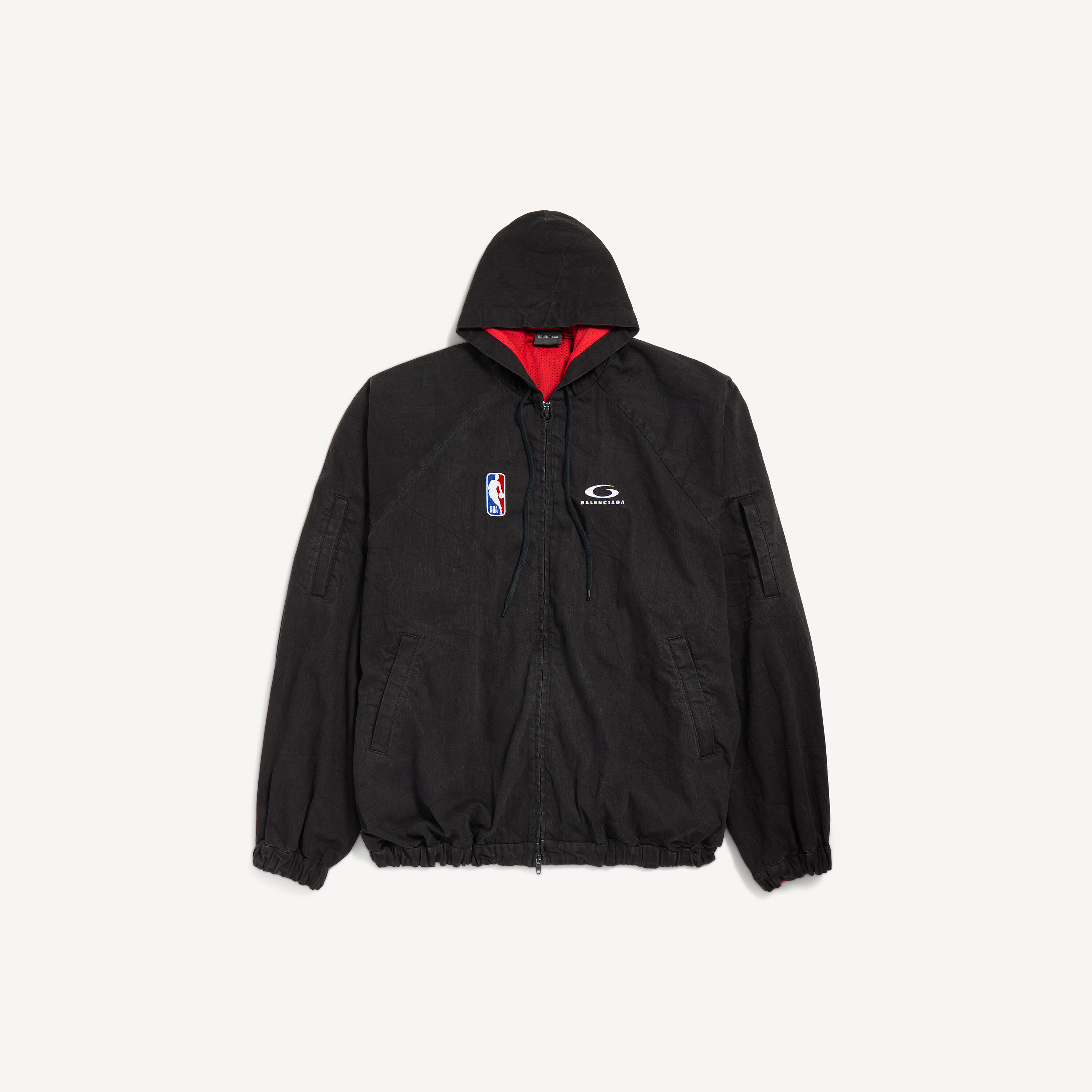 Men's Balenciaga | Nba Collaboration Zip-up Jacket in Lightweight Black