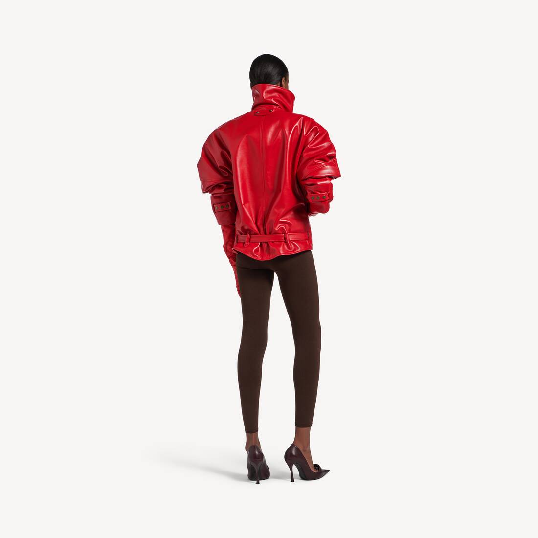 Women's Techwear Leggings in Dark Brown | Balenciaga Estonia EN - Image 4