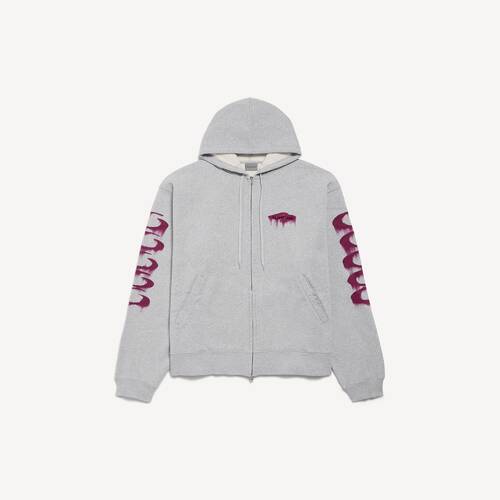 wet brush oversized zip-up hoodie