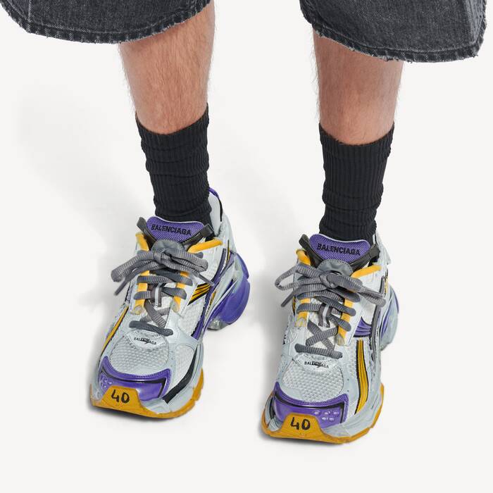 Zapatillas Runner para Hombre en Violeta/naranja/gris - Hombre | Balenciaga Estados Unidos ES - Image 3