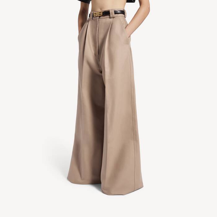 Women's High-waist Pants in Dune - Women | Balenciaga Macau SAR EN - Image 3