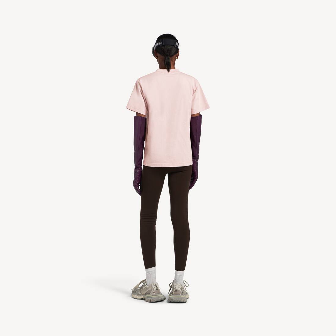 Women's Bodies Short Sleeves T-shirt in Dusty Pink | Balenciaga Republic Of Korea EN - Image 4